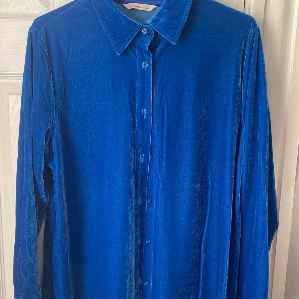 Textured Velvet Boyfriend Button-up